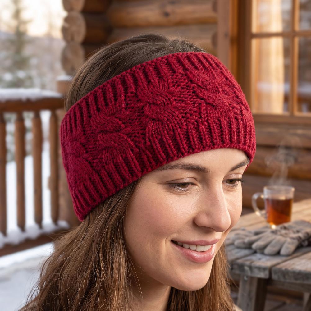 ربطة شعر مطاطية محبوكة لتدفئة  - مراجعة Fleece Ear Warmer Band وسعره