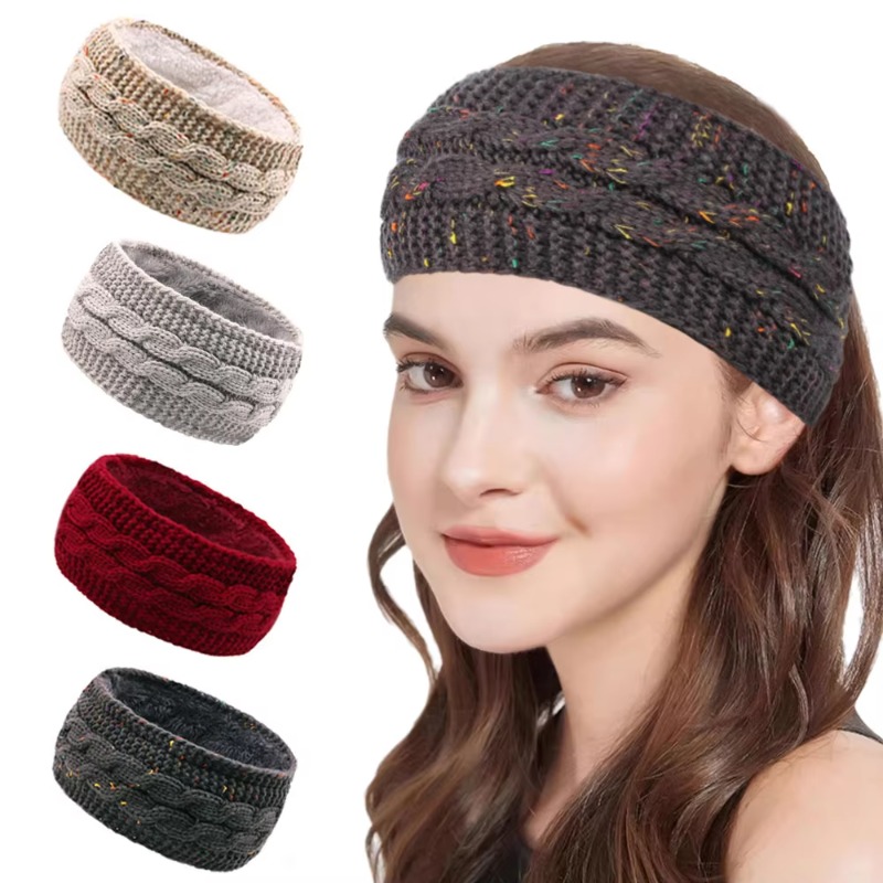 عصابة رأس شتوية نسائية منسوجة  - مراجعة Fleece Ear Warmer Band وسعره