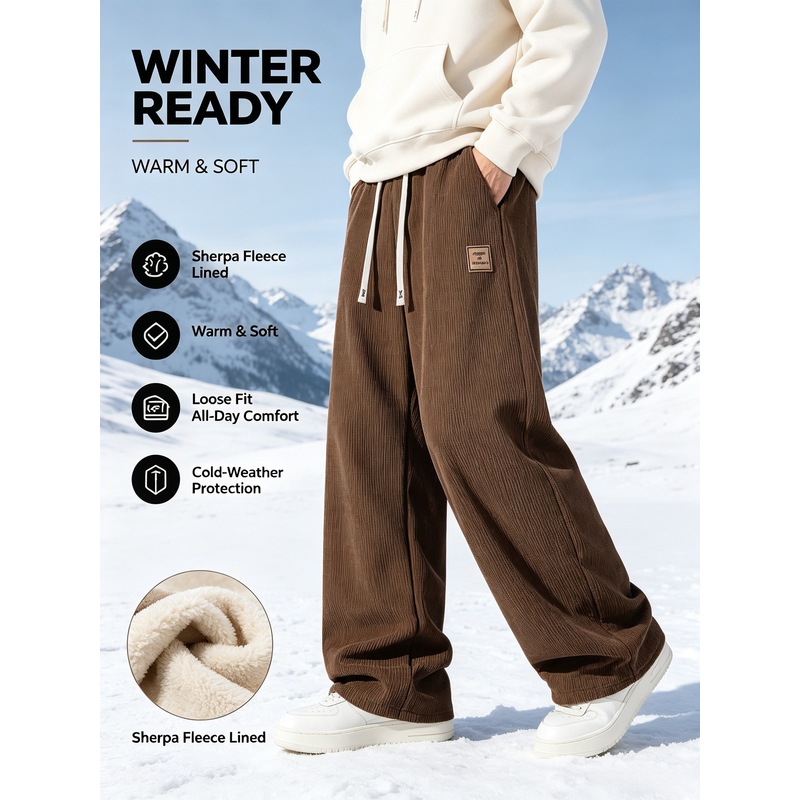 بنطلون رياضي شتوي للرجال من قم - مراجعة Corduroy Pant Warm وسعره