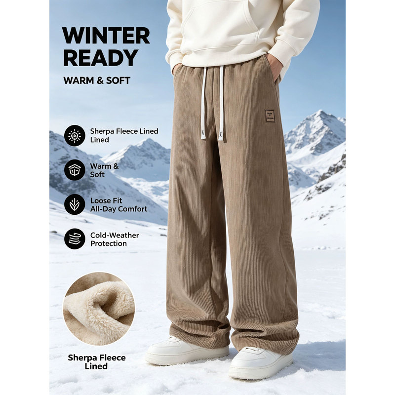بنطلون رياضي شتوي للرجال من قم - مراجعة Corduroy Pant Warm وسعره