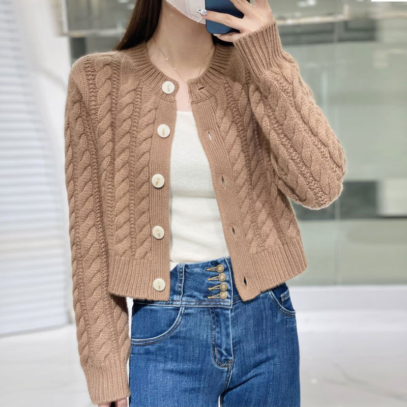 كارديجان نسائي قصير محبوك من ا - مراجعة Wool Coat Peacoat وسعره