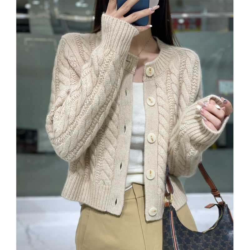 كارديجان نسائي قصير محبوك من ا - مراجعة Wool Coat Peacoat وسعره