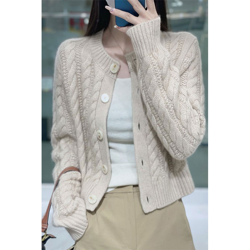 كارديجان نسائي قصير محبوك من ا - مراجعة Wool Coat Peacoat وسعره