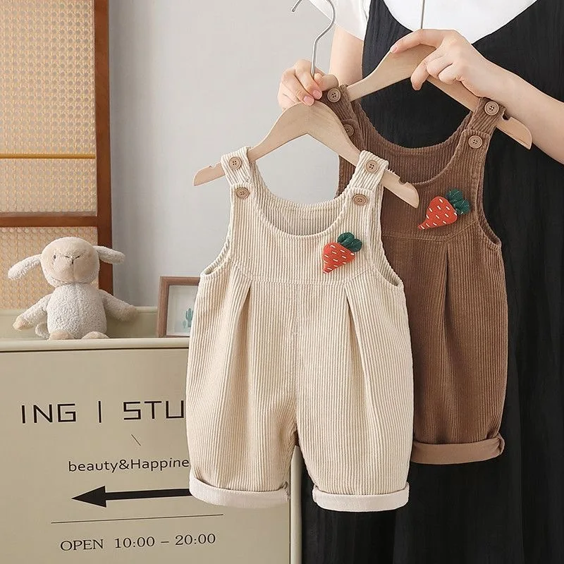 بنطلونات أطفال خريفية بحمالات  - مراجعة Corduroy Pant Warm وسعره